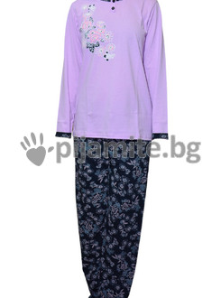 Дамска пижама - дълъг ръкав Цветя 11683